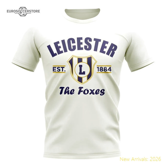 Leicester Established Football T-Shirt (White)-Football Shirts Shop