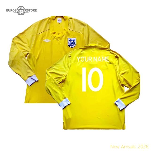 England 2010-11 Goalkeeper Away Shirt ((Good) XXL) (Your Name)-Football Shirts Shop