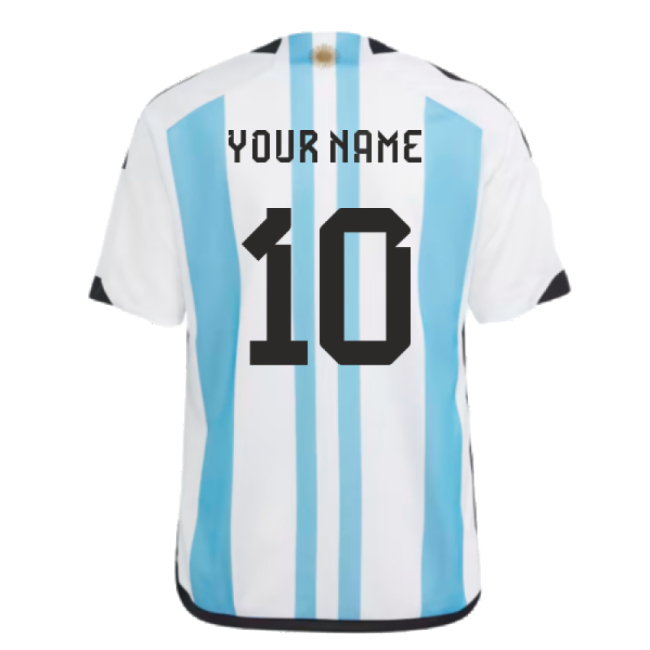 Argentina 2022 World Cup Winners Home Shirt - Kids (Your Name)-Football Shirts Shop