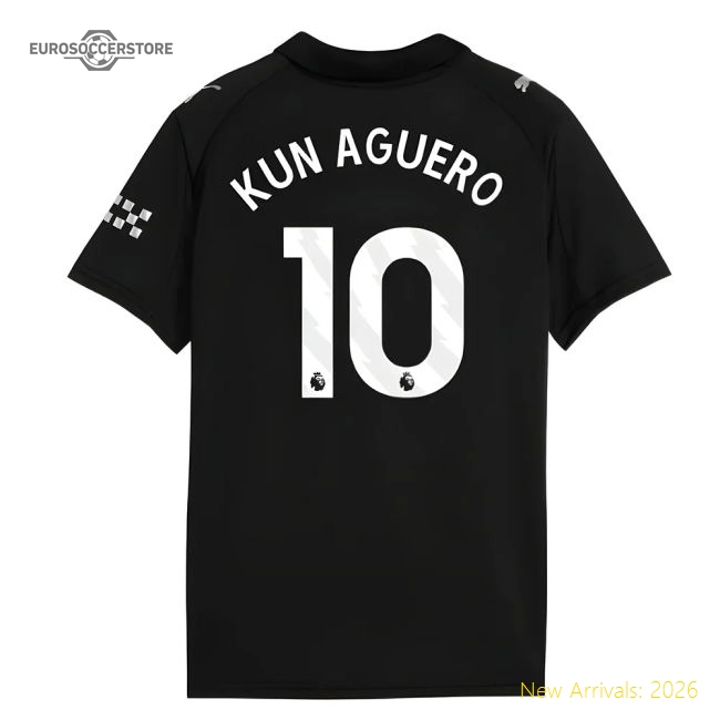 2025-2026 Man City Away Shirt (Kids) (Kun Aguero 10)-Football Shirts Shop