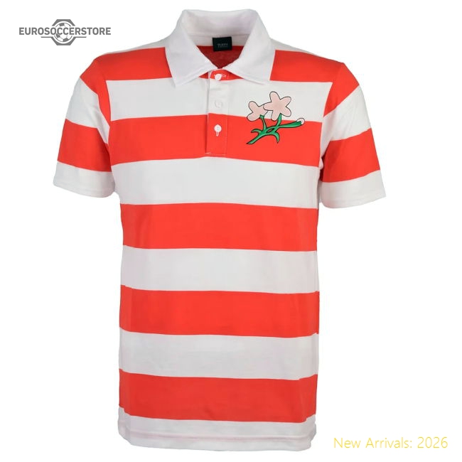 Japan Rugby Polo Shirt - Red/White Stripe-Football Shirts Shop
