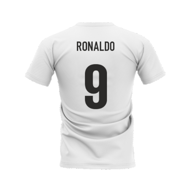 Ronaldo R9 Legend T-Shirt (White) (Ronaldo 9)-Football Shirts Shop