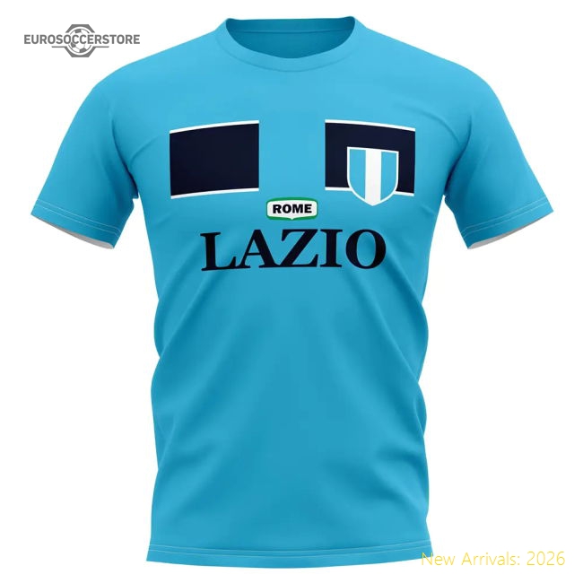 Lazio Vintage Football T-Shirt (Sky)-Football Shirts Shop