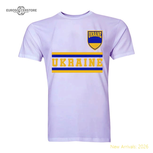Ukraine Core Football Country T-Shirt (White)-Football Shirts Shop