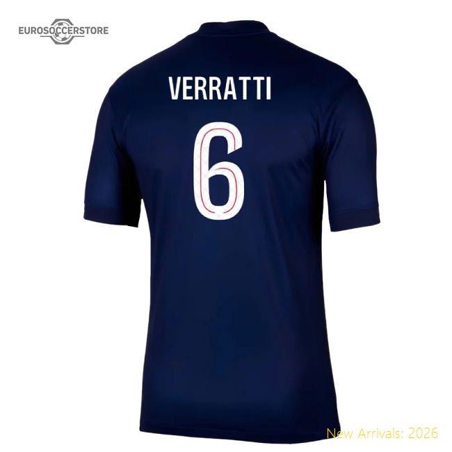 2025-2026 PSG Paris Saint Germain Home Shirt (Verratti 6)-Football Shirts Shop