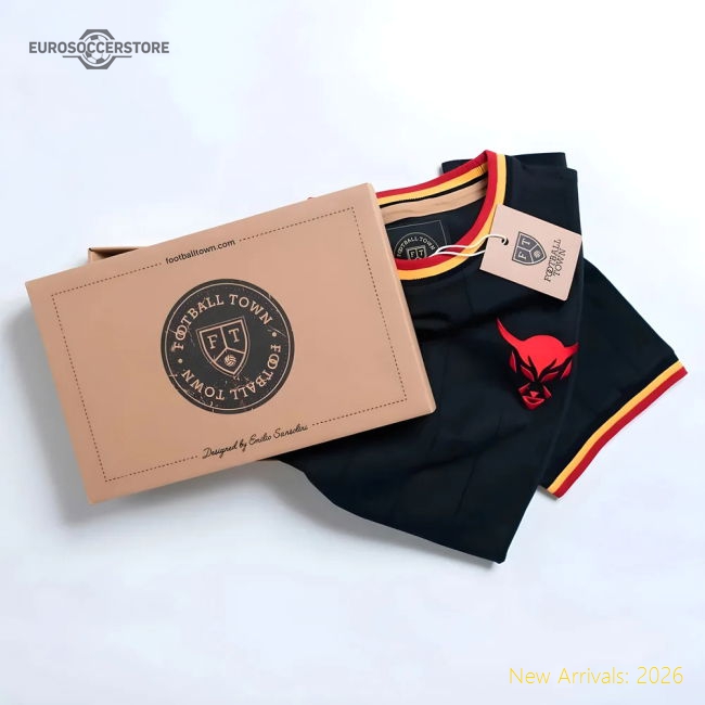 Vintage Belgium Le Diable Black Soccer Jersey-Football Shirts Shop