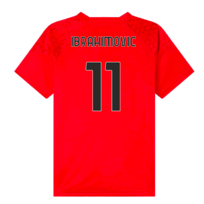 2023-2024 AC Milan Training Jersey (Red) - Kids (Ibrahimovic 11)-Football Shirts Shop