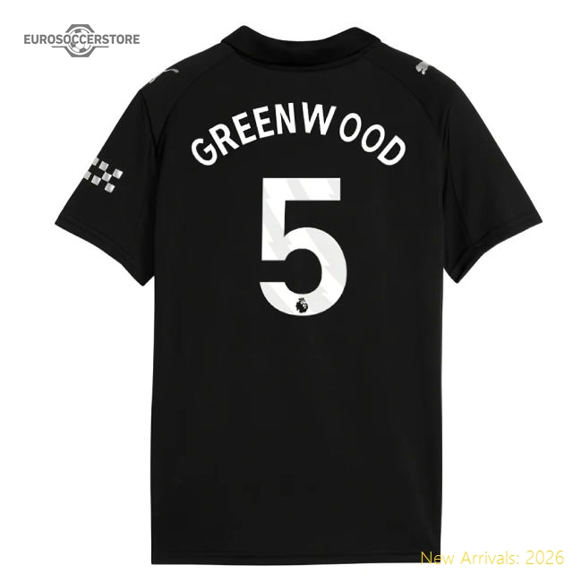 2025-2026 Man City Away Shirt (Kids) (Greenwood 5)-Football Shirts Shop