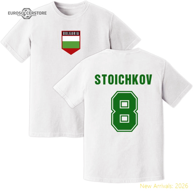 Stoichkov Bulgaria Training Jersey (White)-Football Shirts Shop