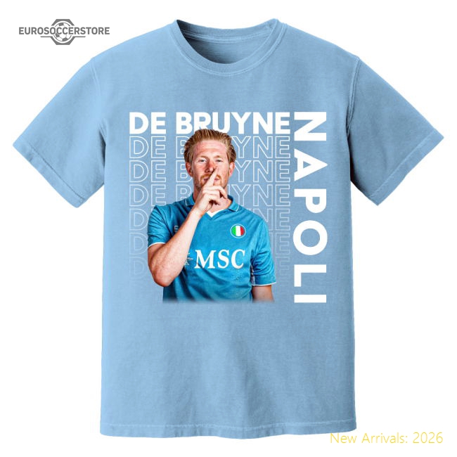 Kevin De Bruyne Napoli T-Shirt (Sky)-Football Shirts Shop