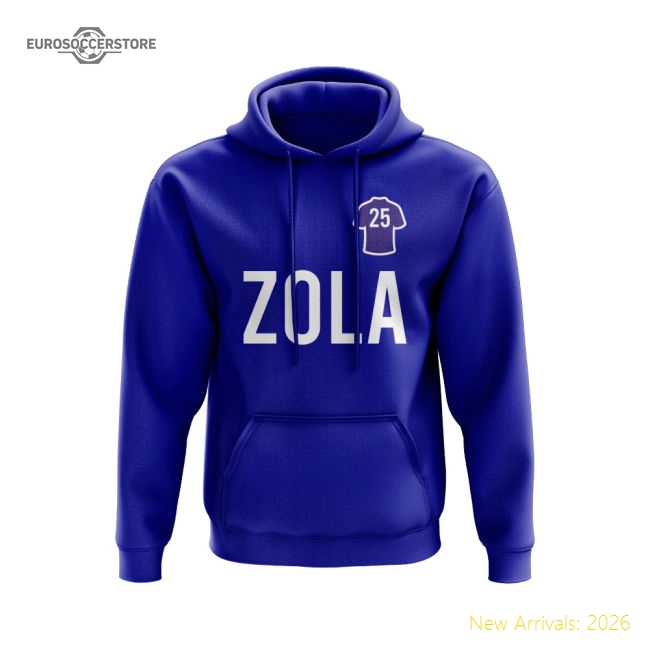 Gianfranco Zola Chelsea Number Hoody (Blue)-Football Shirts Shop