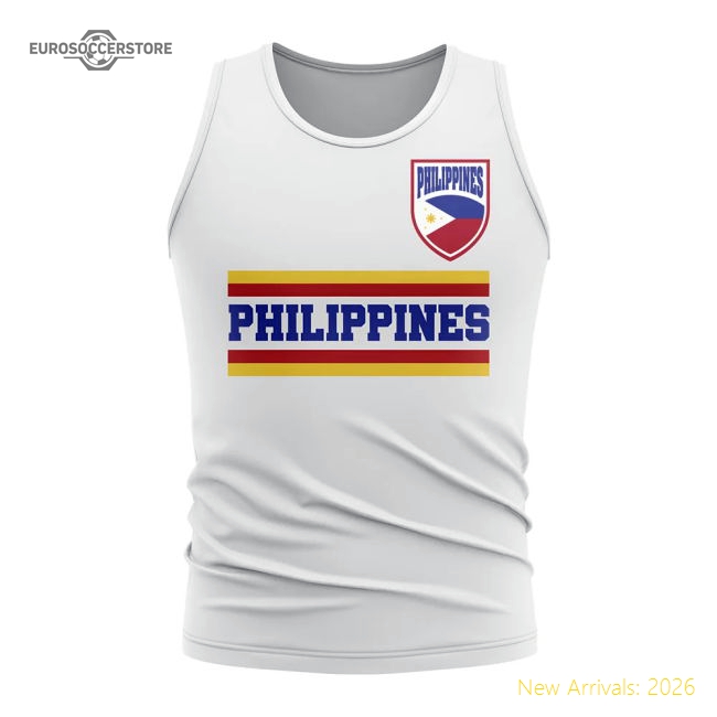 Philippines Core Football Country Sleeveless Tee (White)-Football Shirts Shop