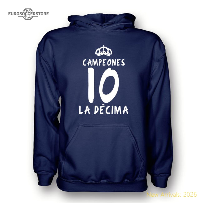 Real Madrid La Decima Hoody (navy) - Kids-Football Shirts Shop