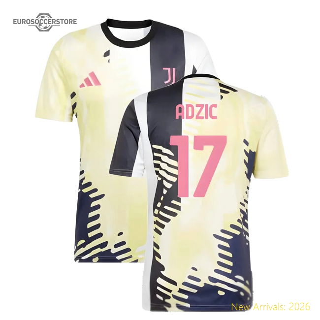2025 Juventus Pre-Match Shirt (Yellow) (Adzic 17)-Football Shirts Shop