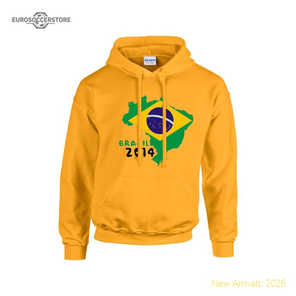Brazil 2014 Country Flag Hoody (yellow)-Football Shirts Shop