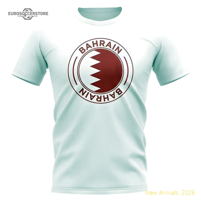 Bahrain Football Badge T-Shirt (White)-Football Shirts Shop