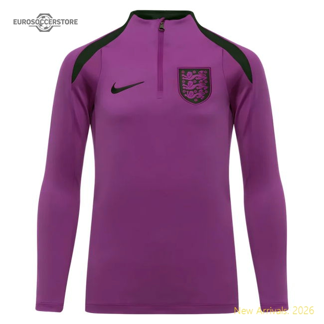 2025-2026 England Strike Drill Top (Purple) - Kids-Football Shirts Shop