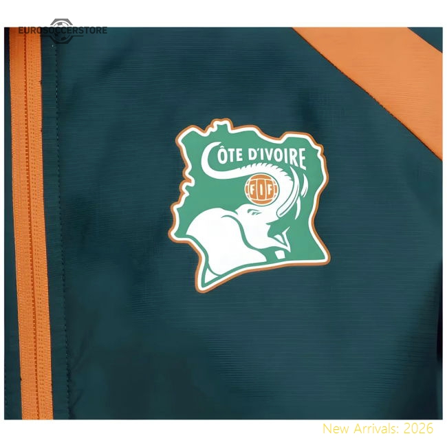2024-2025 Ivory Coast Prematch Woven Jacket (Dark Myrtle)-Football Shirts Shop