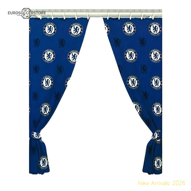 Chelsea Official Repeat Crest Curtains - 72 Inch-Football Shirts Shop