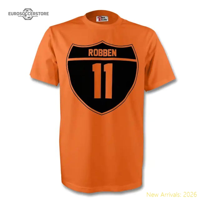 Arjen Robben Holland Crest Tee (orange)-Football Shirts Shop