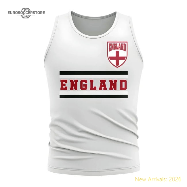 England Core Football Country Sleeveless Tee (White)-Football Shirts Shop