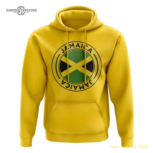 Jamaica Football Badge Hoodie (Yellow)-Football Shirts Shop