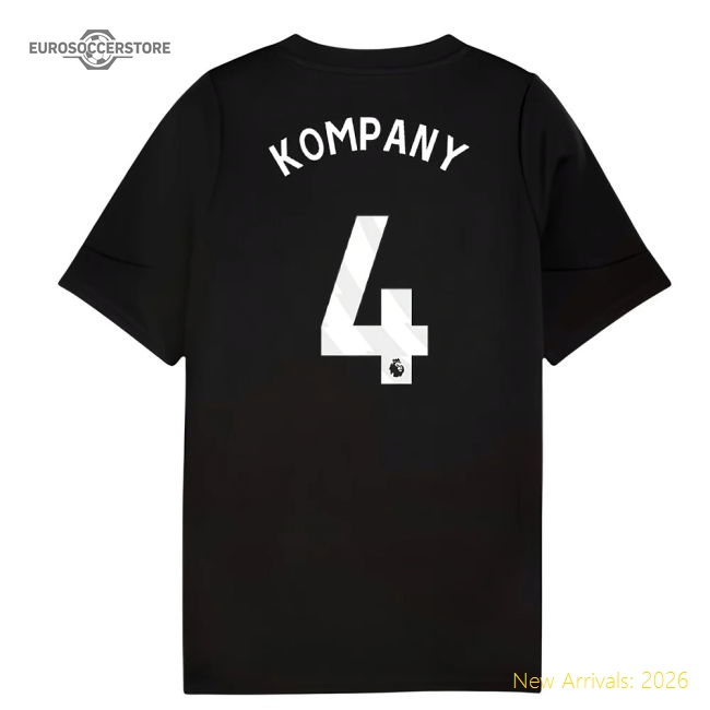 2025-2026 Man City Training Jersey (Black) - Kids (Kompany 4)-Football Shirts Shop