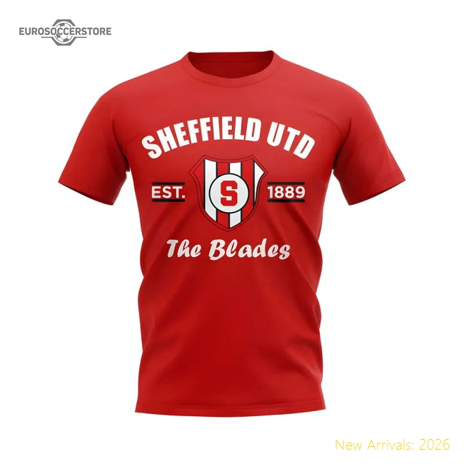Sheffield United Established Football T-Shirt (Red)-Football Shirts Shop