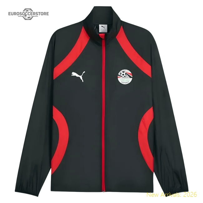 2024-2025 Egypt Prematch Woven Jacket (Black)-Football Shirts Shop