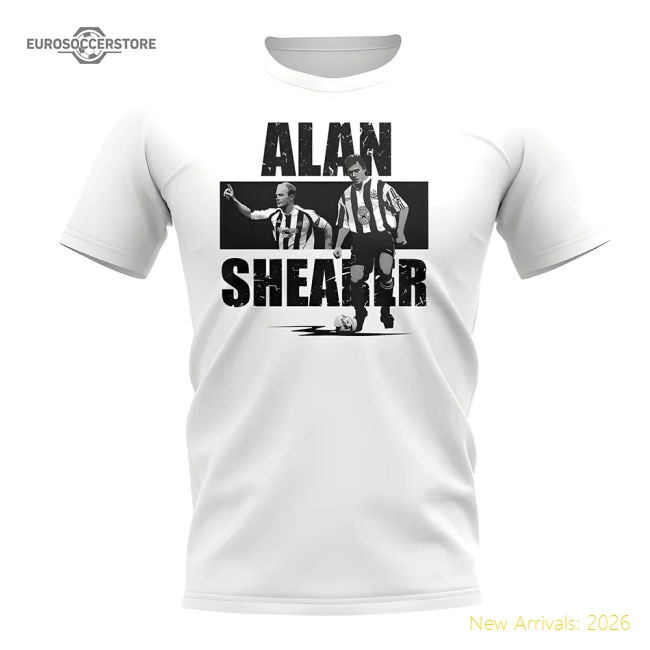 Alan Shearer Player Collage T-Shirt (White)-Football Shirts Shop