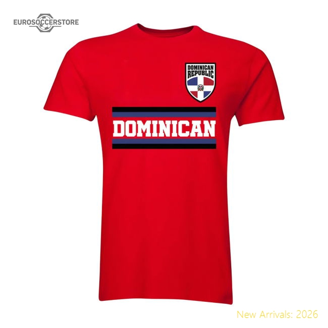 Dominican Core Football Country T-Shirt (Red)-Football Shirts Shop