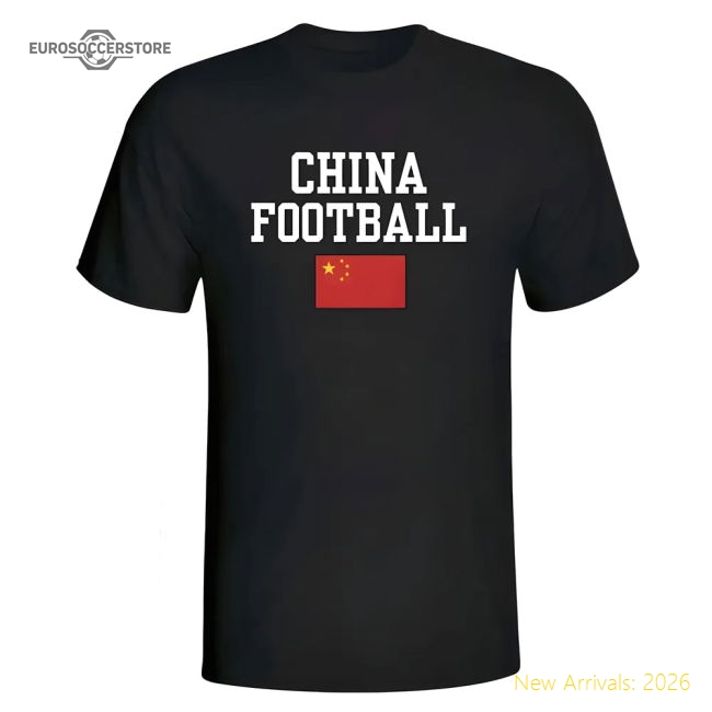 China Football T-Shirt - Black-Football Shirts Shop