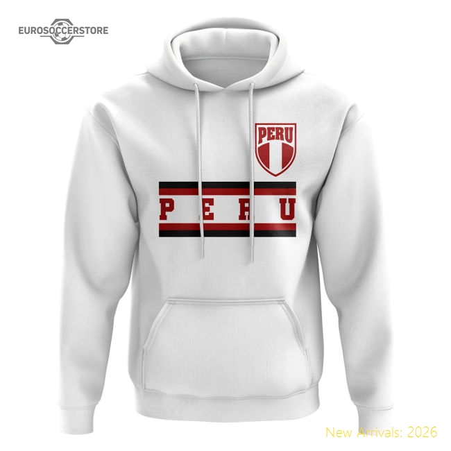 Peru Core Football Country Hoody (White)-Football Shirts Shop