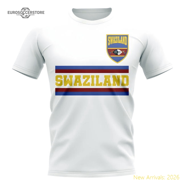Swaziland Core Football Country T-Shirt (White)-Football Shirts Shop