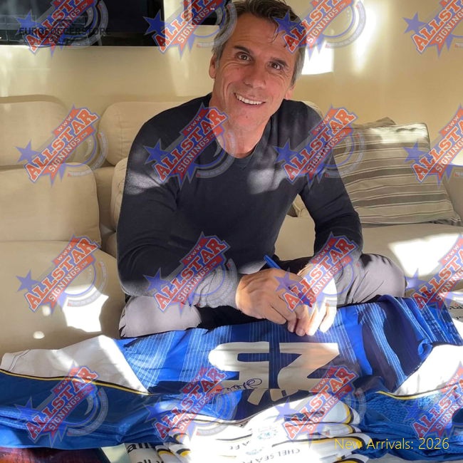 Chelsea FC 1998 UEFA Cup Winners' Cup Final Zola Signed Shirt-Football Shirts Shop