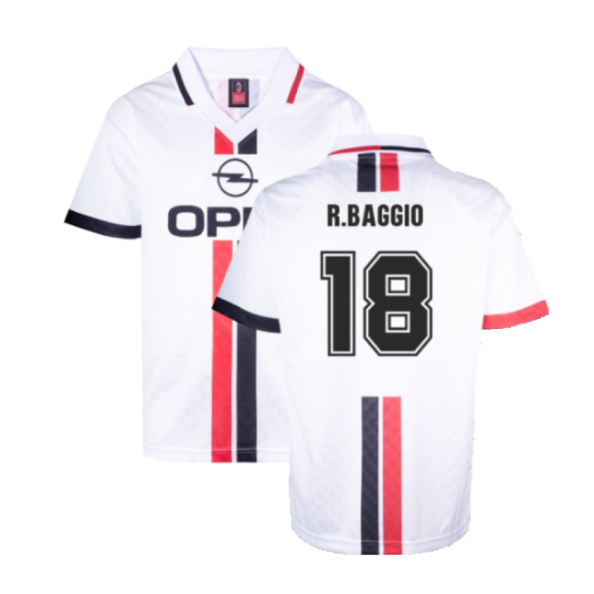 AC Milan 1996 Away Retro Shirt (R.Baggio 18)-Football Shirts Shop