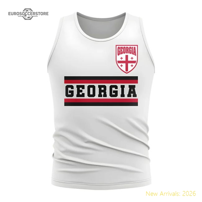 Georgia Core Football Country Sleeveless Tee (White)-Football Shirts Shop