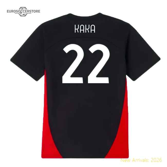 2024-2025 AC Milan Training Shirt (Black) - Kids (Kaka 22)-Football Shirts Shop