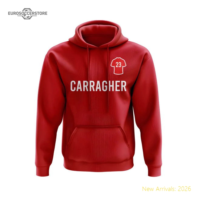 Jamie Carragher Liverpool Number Hoody (Red)-Football Shirts Shop
