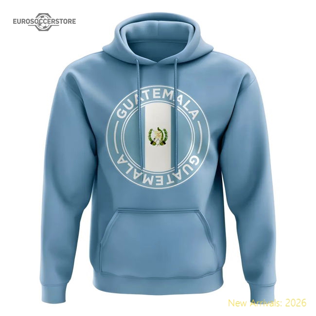 Guatemala Football Badge Hoodie (Sky)-Football Shirts Shop