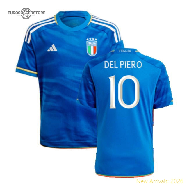 2023-2024 Italy Home Shirt (Kids) (DEL PIERO 10)-Football Shirts Shop