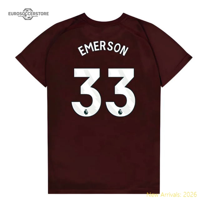 West Ham United Poly T-Shirt (Claret/Blue) - Kids (Emerson 33)-Football Shirts Shop