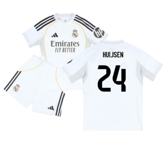 2025-2026 Real Madrid Home Youth Kit (Huijsen 24)-Football Shirts Shop