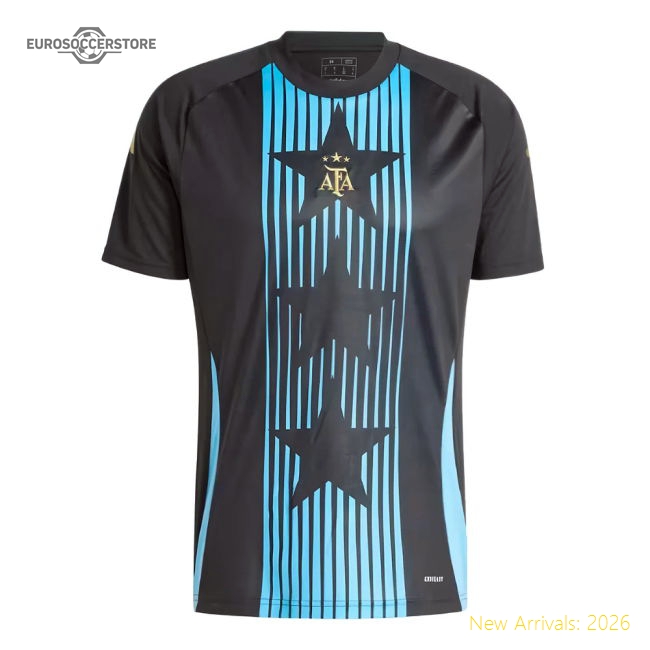 2024-2025 Argentina Pre-Match Shirt (Black) (MARTINEZ 25)-Football Shirts Shop