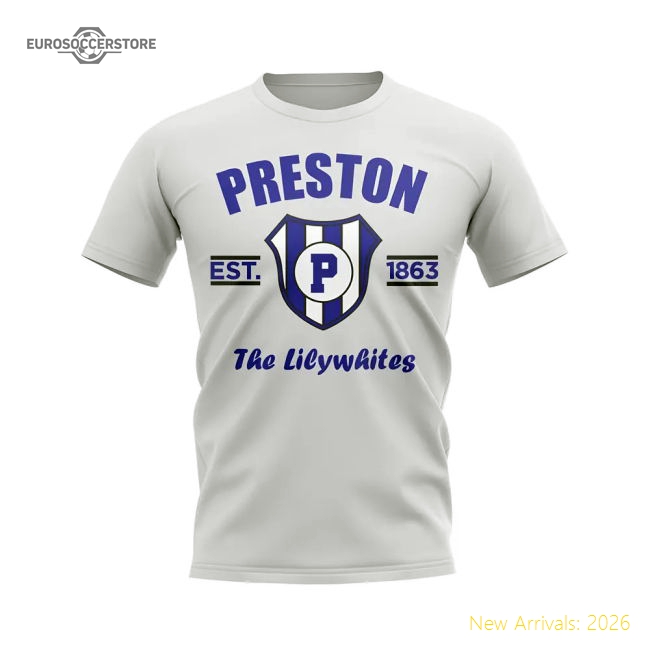 Preston Established Football T-Shirt (White)-Football Shirts Shop