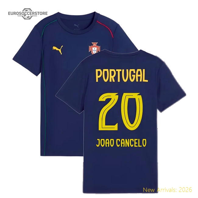 2025-2026 Portugal Casuals Tee (Persian Blue) - Kids (Joao Cancelo 20)-Football Shirts Shop