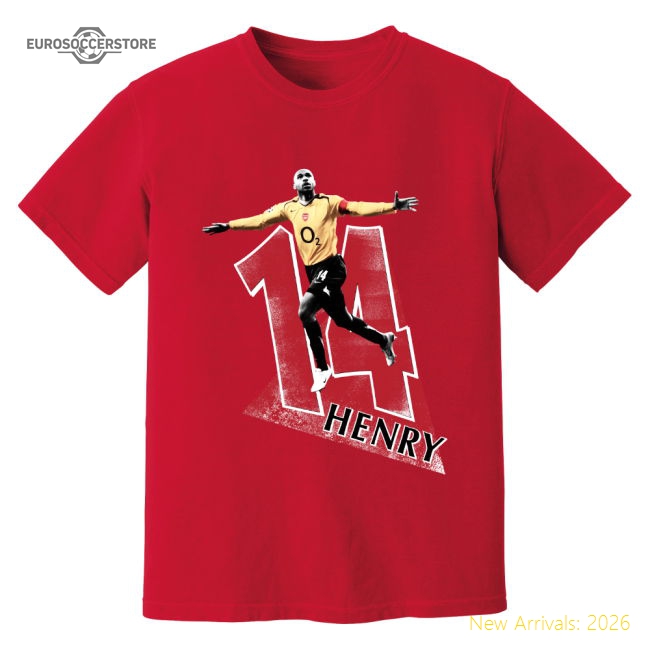 Thierry Henry Arsenal Premier League Legend T-Shirt (Red)-Football Shirts Shop