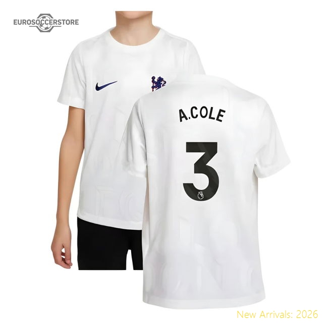 2025-2026 Chelsea Pre-Match Shirt (White) - Kids (A.Cole 3)-Football Shirts Shop
