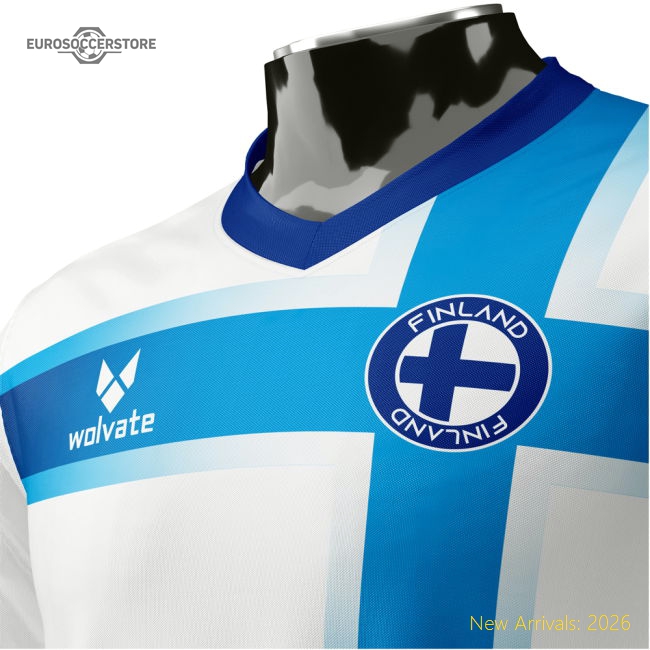 Finland Heritage Football Flag Jersey (Wolvate) Adult Short Sleeve-Football Shirts Shop