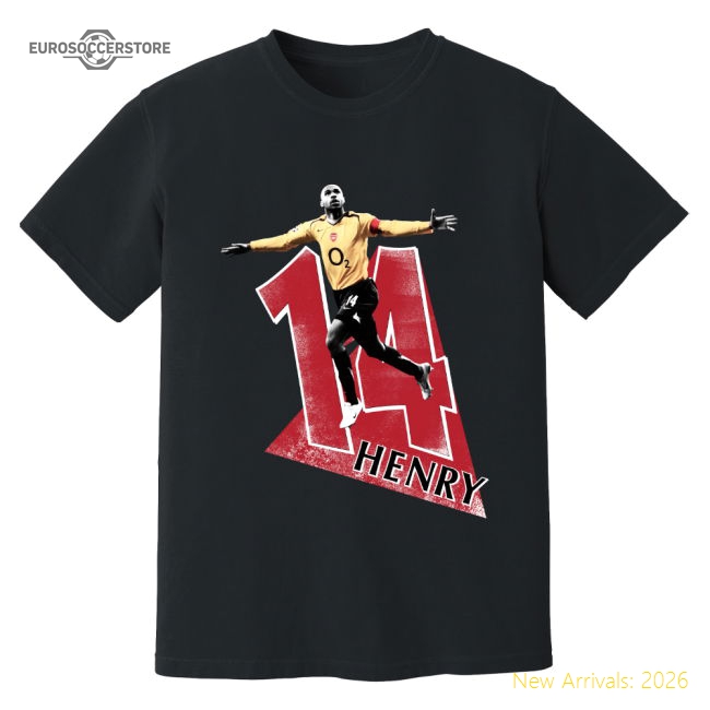 Thierry Henry Arsenal Premier League Legend T-Shirt (Black)-Football Shirts Shop